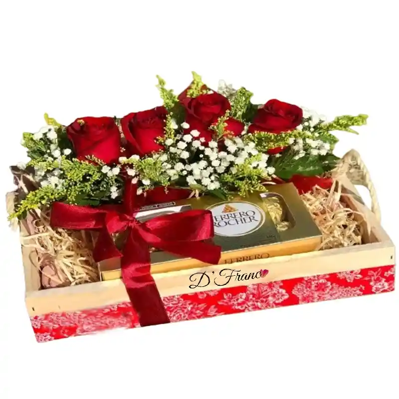 Caja De Rosas Y Chocolates Cali