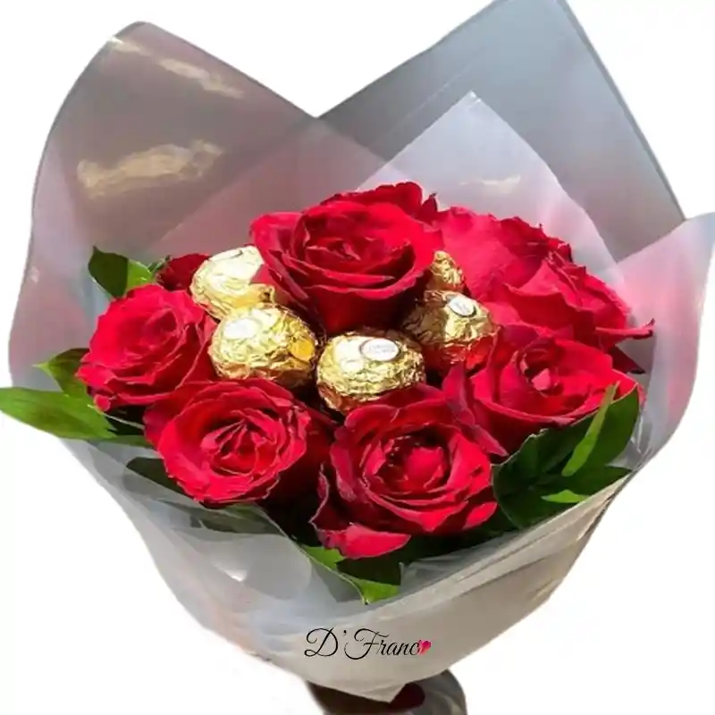 Bouquet De Rosas Y Chocolates Cali