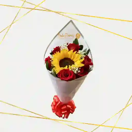 Bouquet De Rosas Y Girasol