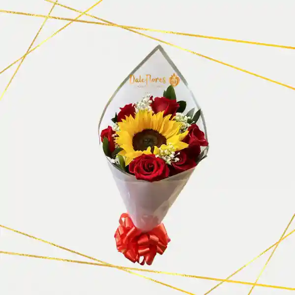 Bouquet De Rosas Y Girasol