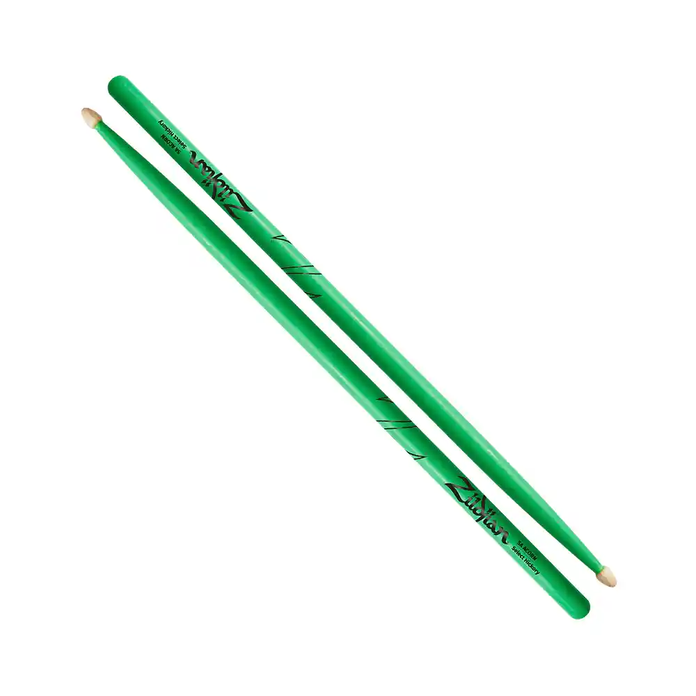 Baquetas Punta Madera Zildjian Z5aacdgg Acorn Neon Green