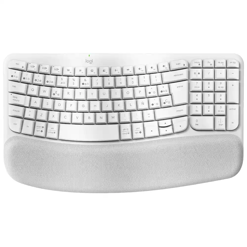 Teclado Inalámbrico Ergonómico Logitech Wave Keys Blanco (español)