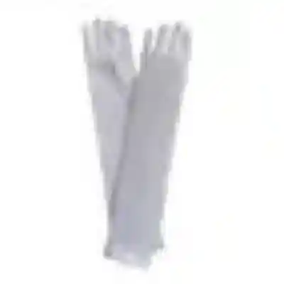 Guantes Largos En Tela ,blancos Y Rojos