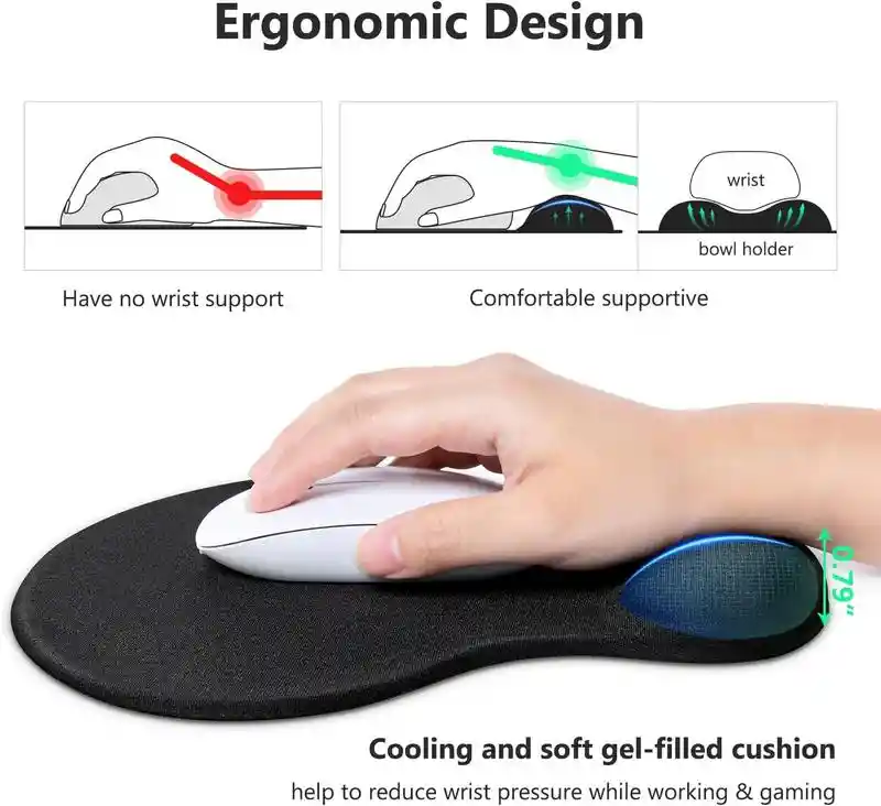 Pad Mause Tapete Apoyo Gel Para Muñeca Ergonomico
