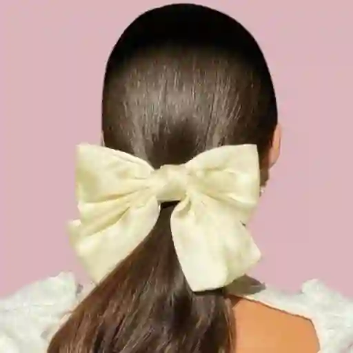 Moño Lazo Satinado Para Cabello Pelo Con Hebilla