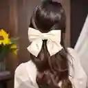 Moño Lazo Satinado Para Cabello Pelo Con Hebilla