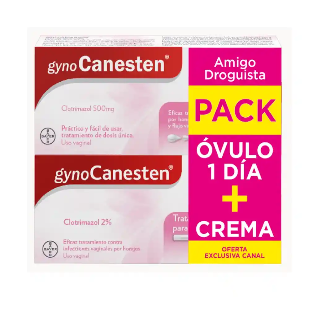 Gynocanesten Clotrimazol 2% Crema Vaginal + Gynocanesten 500 Mg X 1 Ovulo Precio Especial