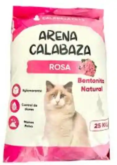 Arena Calabaza Pets 100% Bentonita 25kg Rosa