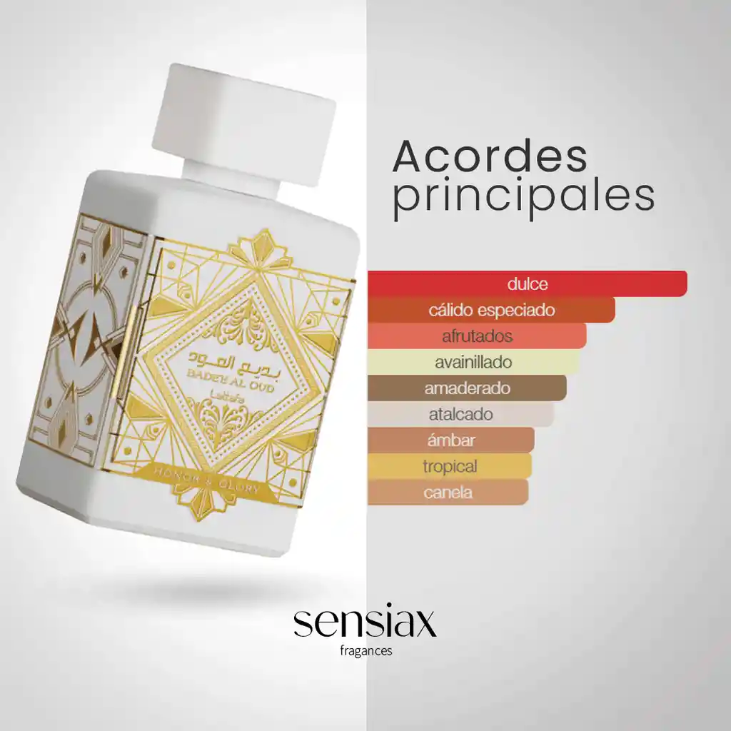 Perfume Badee Al Oud Honor Glory Lattafa - Loción 100ml