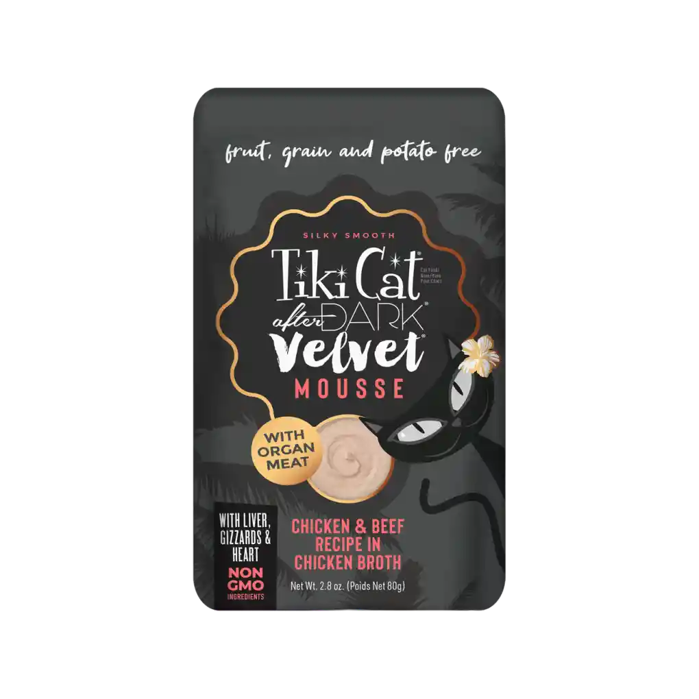 Tiki Cat After Dark Velvet Mousse Pollo Y Carne En Caldo De Pollo 80gr Pouch