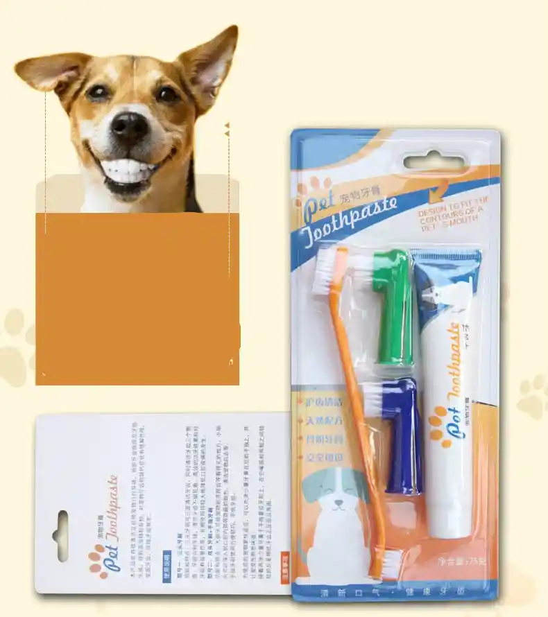 Crema Dental Y Cepillo Para Mascotas