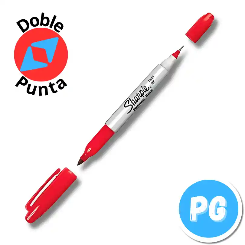 Marcador Sharpie Doble Punta Rojo (micropunta Y Punta Fina)