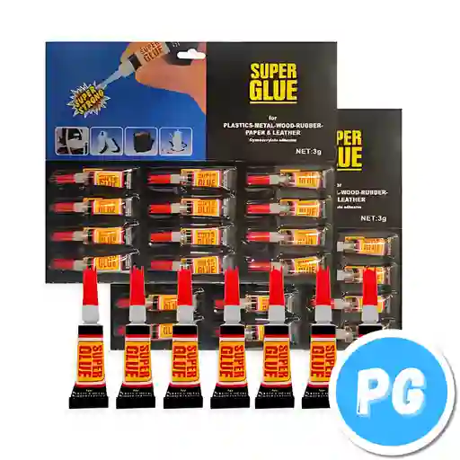 Carton Pegante Instantaneo Super Glue Por 12 Unidades
