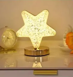 "lampara Decorativa Led Estrella De Cristal Recargable Touch "