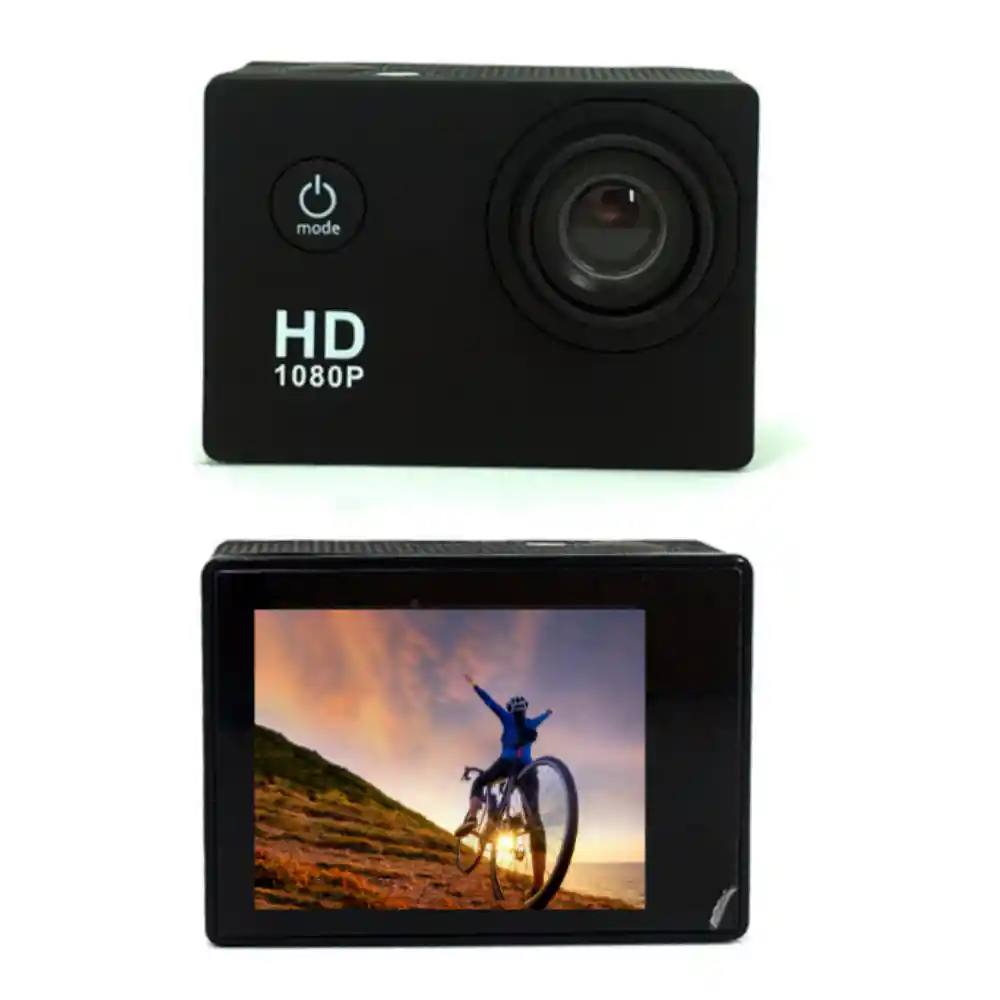 Videocámara Deportiva Compacta Hd 1080p, Resistente Al Agua