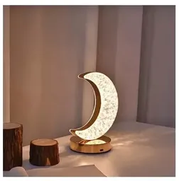"lampara Decorativa Led Luna De Cristal Recargable Touch "