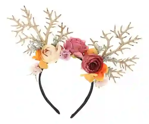 Diadema De Reno Con Flores