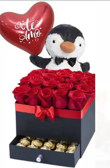 Cofre Pinguino Cumpleaños Aniversario De Amor