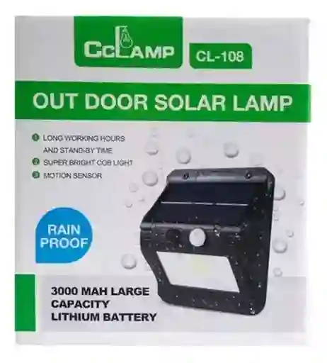 Lampara Reflector De Pared Panel Solar Luz Blanca Cl-108