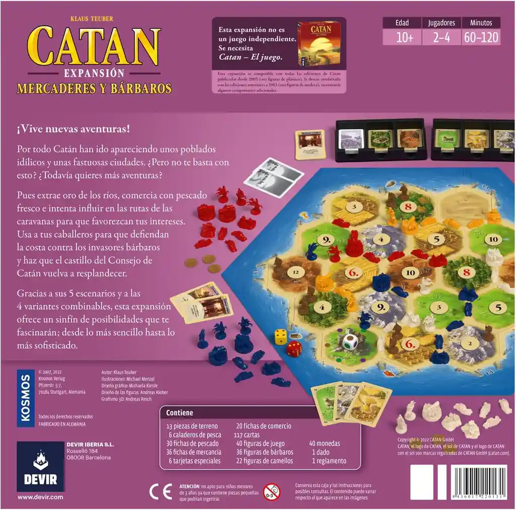 Juego De Mesa Catan Mercaderes Y Barbaros Expansión Adultos
