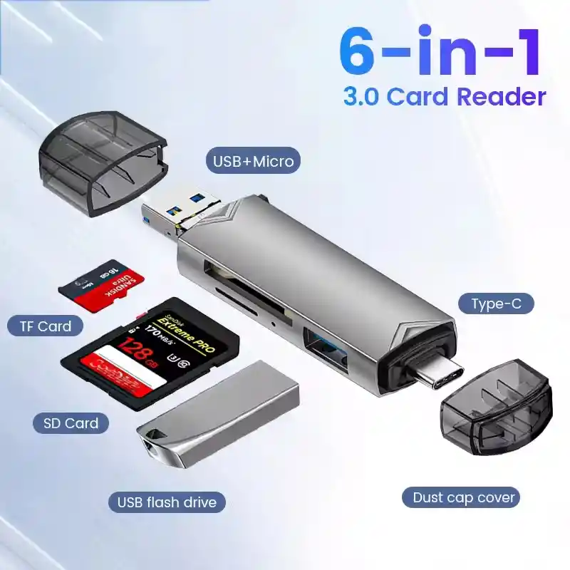 6 In 1 Card Reader Usb3.0 Lector De Tarjetas 6 En 1 Usb 3