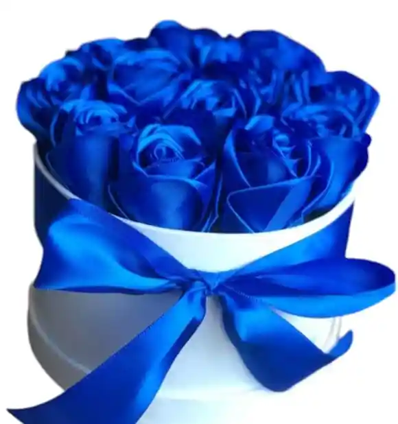 Caja De Rosas Azules Eternas