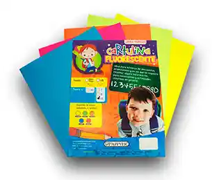 Cartulina Fluorescente En 1/8 Paquete X 10