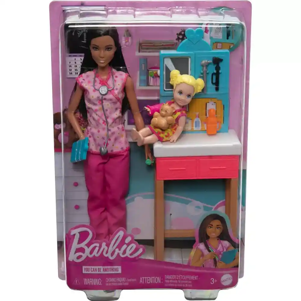 Muñeca Barbie Pediatra Castaña Con Accesorios