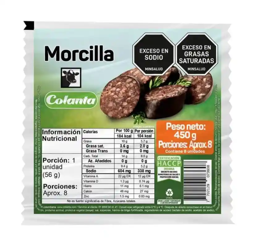 Morcilla Colanta X 450 G