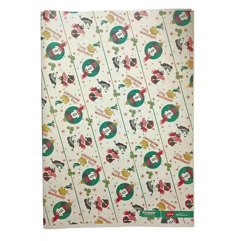 Papel De Regalo Kraft Navideño 10 Pliegos