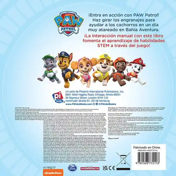 Libro Stem Gira Y Vuela Paw Patrol Engranajes Para Niños