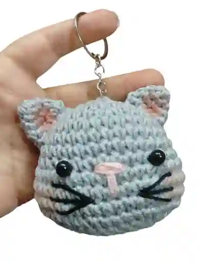 Amigurumi Gato Muñeco Llavero Gato Detalle