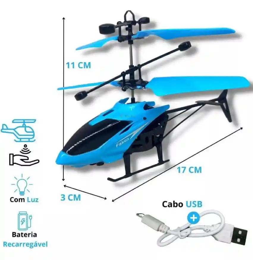 Mini Helicoptero Juguete Control Remoto Dirigible Recargable