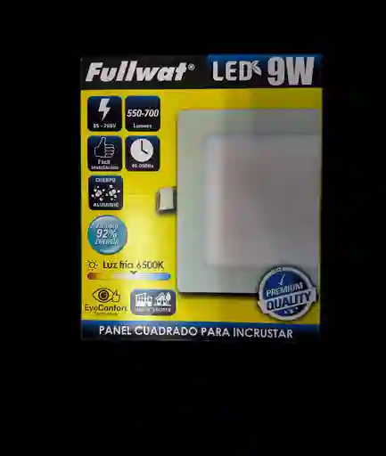 Panel Led Cuadrado Fullwat Incrustar 9w 6500k Luz Blanca