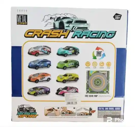 Juguete Kit De 8 Carros Crash Racing