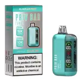 Priv Bar Turbo Vaping 15,000 Puffs Alaskan Mint: