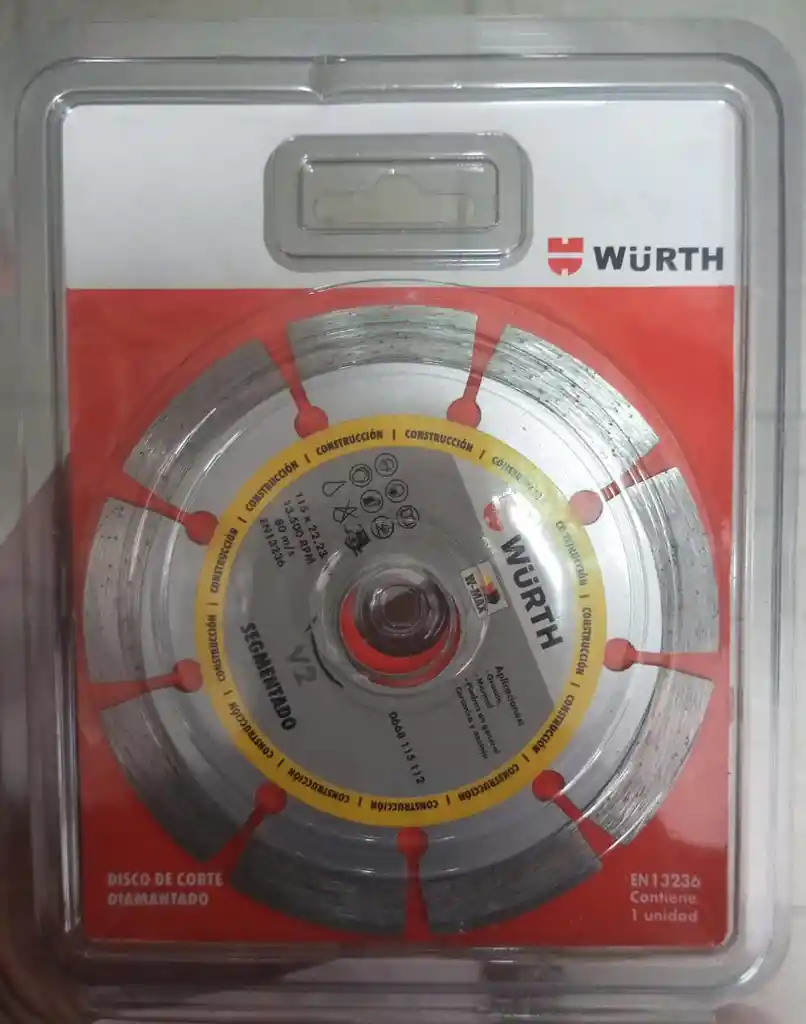 Disco Diamantado Segmentado Wurth 4.5"