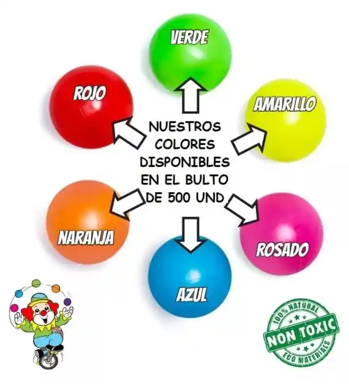 100 Unidades Pelotas Colores Surtidos Decoracion Y Recreacion Eventos