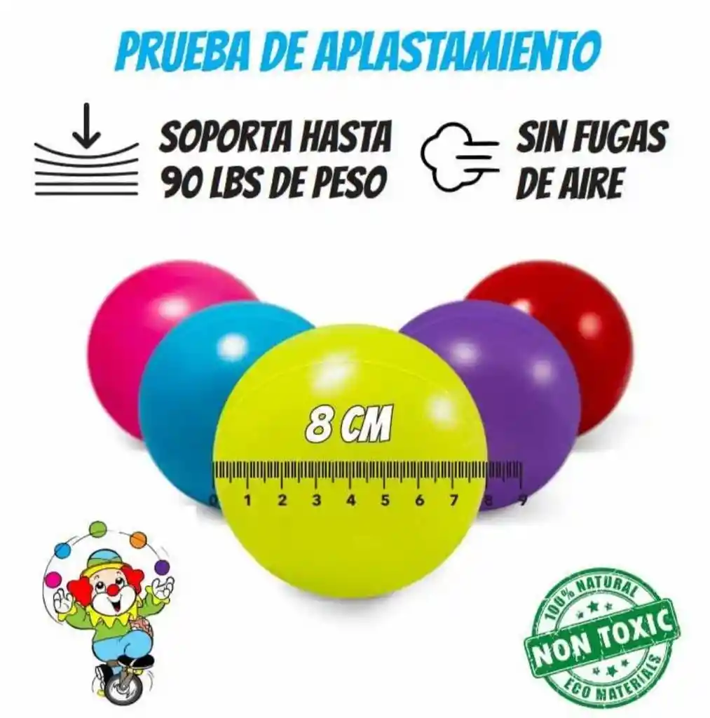 100 Unidades Pelotas Colores Surtidos Decoracion Y Recreacion Eventos