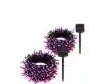 Paquete De 2 Luces Solares Navidad Fiesta Tiras 200 Led
