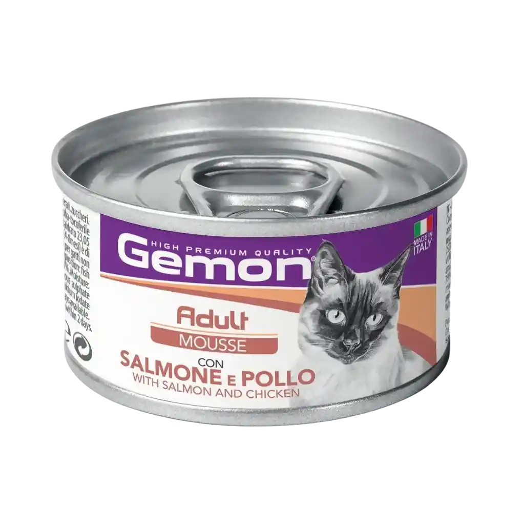 Gemon Cat Lata Adult Salmon Pollo X 85 Gr			