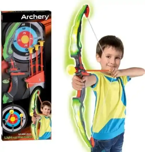 Juego De Arco Con Flechas Con Luces Color Verde Con Gris