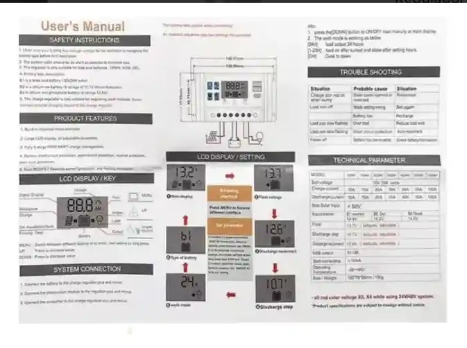 Regulador Controlador De Carga Panel Solar 10a Pwm 12v/24v