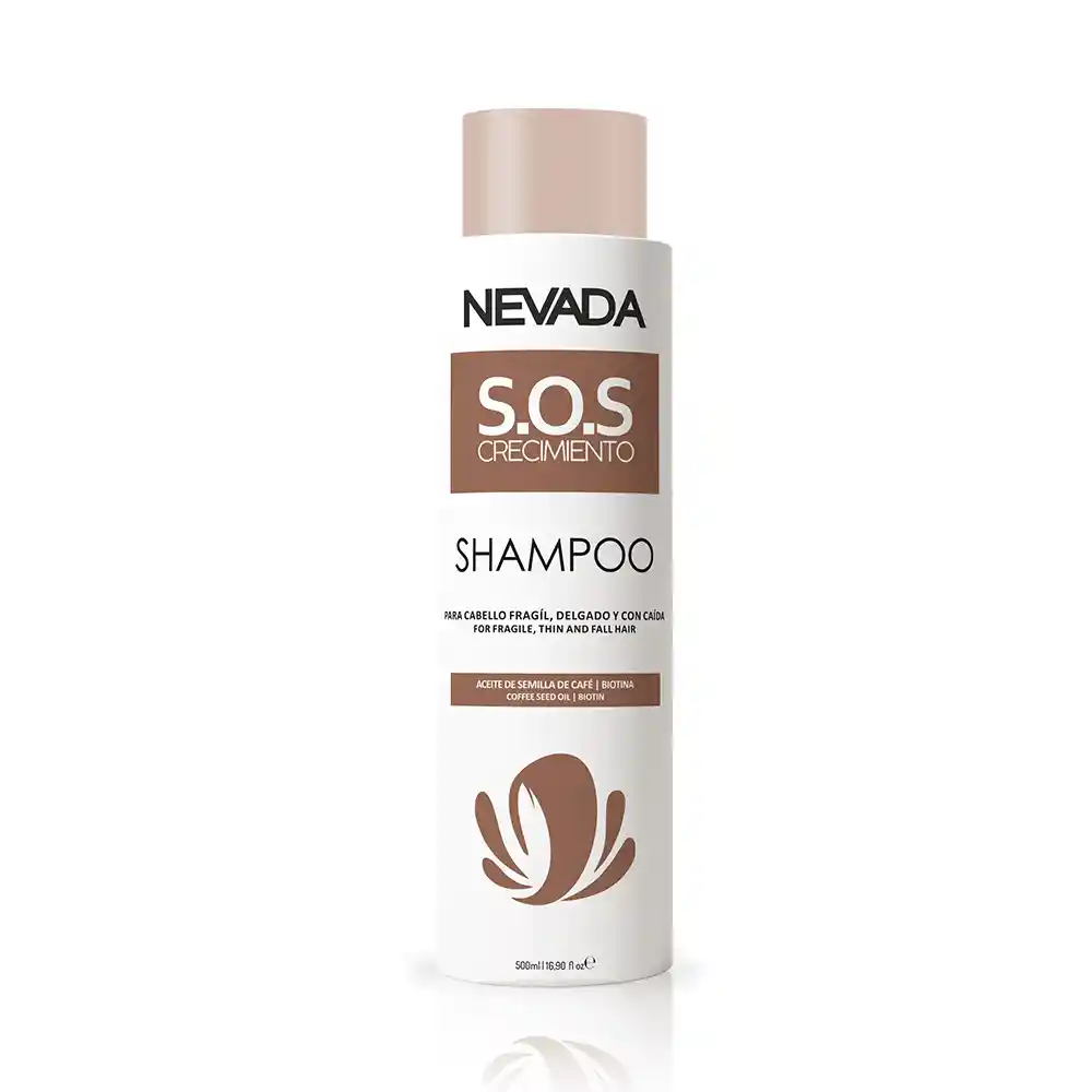 Shampoo Crecimiento Aceite De Semilla De Café Y Biotina S.o.s Nevada 500 Ml