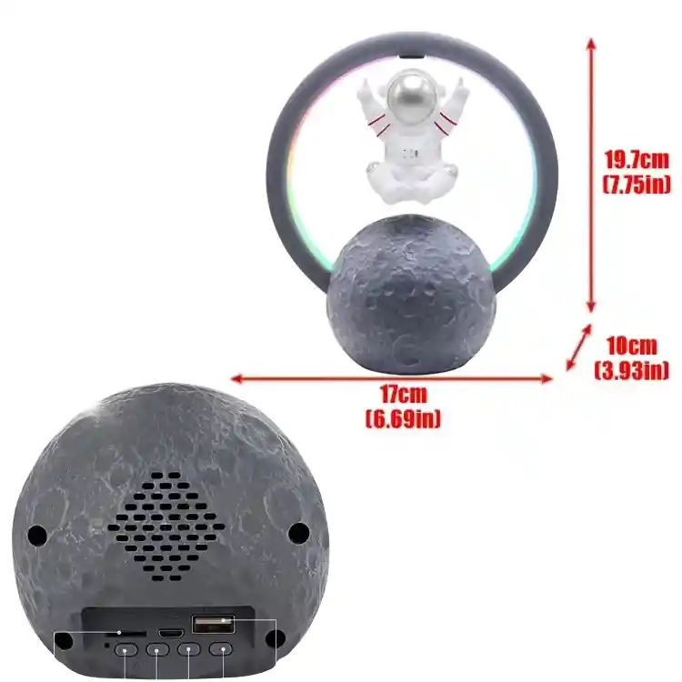 Bocina Bluetooth Astronauta Flontante Con Ajuste Tactil De Luz Rgb