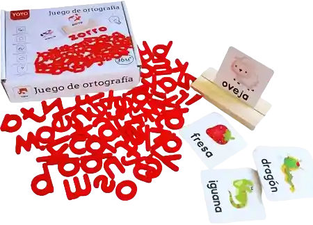 Juguete Didactico De Letras Y Ortografia Para Niños Español En Madera