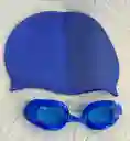 Gorro Natacion + Gafas Azul Oscuro