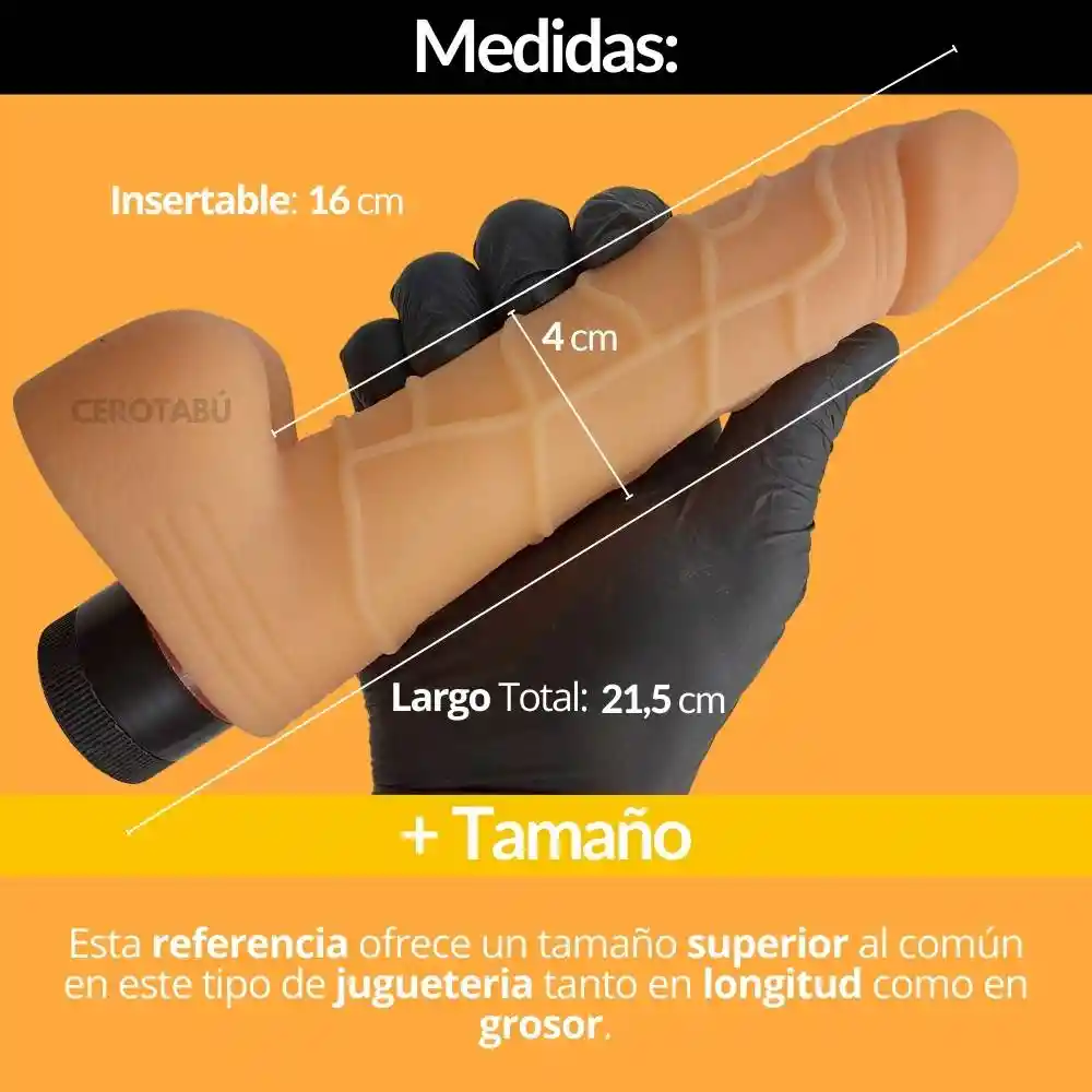 Vibrador Consolador Realista Texturizado Pene 21 Cm