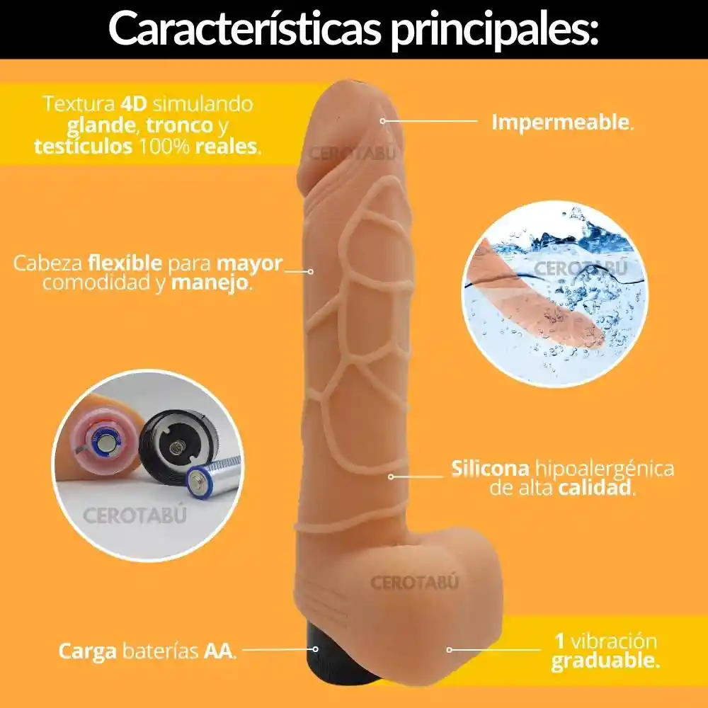 Vibrador Consolador Realista Texturizado Pene 21 Cm