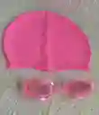 Gorro Natacion + Gafas Rosado